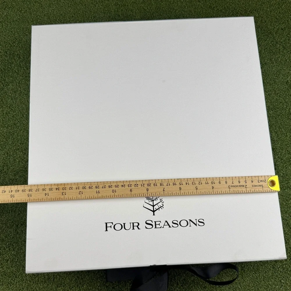 Four Seasons Hotels Luxury White Large‎ Square Gift Box with Black Ribbon Tie